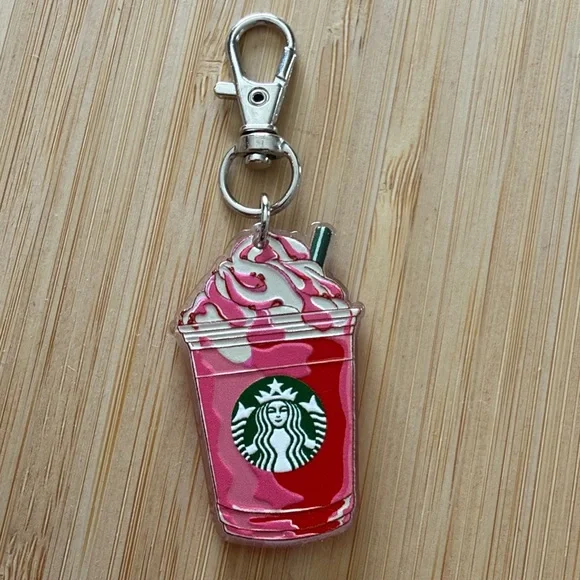 5 piece Starbucks Inspired Colorful Frappuccino Keychain Collection - Picture 7 of 9